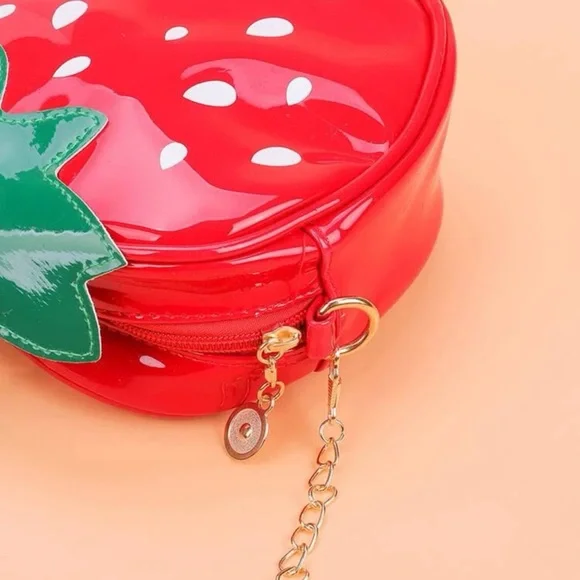NWT Mini Strawberry Chain Crossbody Faux Leather Bag - Picture 4 of 7